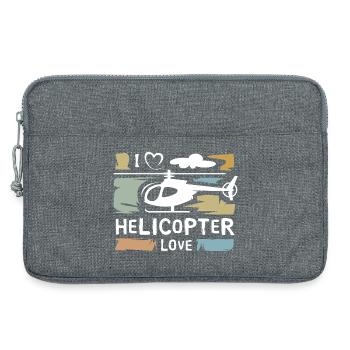 I love Helicopter - Hubschrauber vintage Symbol - Laptoptasche 13" - Grau meliert - Vorne