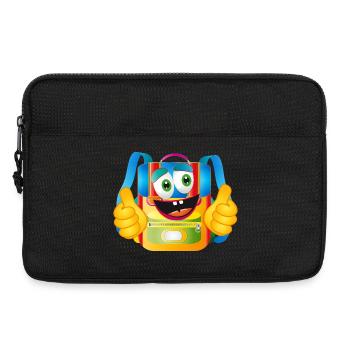 Cartable de dessin animé amusant avec pouces vers le haut - Sacoche pour ordinateur portable 13 pouces - noir - Devant