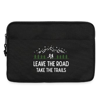 Trailrunning – Verlasse die Straße, nimm die Trails - Laptoptasche 13" - Schwarz - Vorne