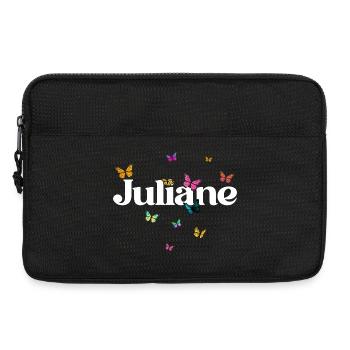 Joli prénom de fille avec des papillons JULIANE - Sacoche pour ordinateur portable 13 pouces - noir - Devant