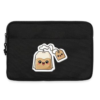 Breloque sachet de thé kawaii - Sacoche pour ordinateur portable 13 pouces - noir - Devant