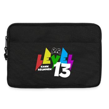 Level 13 Farbiges Gaming Motiv zum 13.Geburtstag - Laptoptasche 13" - Schwarz - Vorne