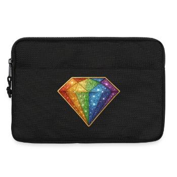 Rainbow Glitter Diamond - Laptop bag 13" - black - Front