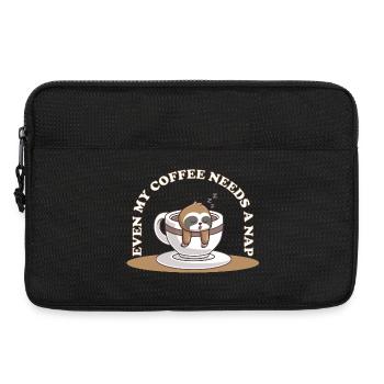 Even My Coffee Needs a Nap – Faultier Kaffee - Laptoptasche 13" - Schwarz - Vorne