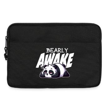 Früh erwachen Panda Illustration - Laptoptasche 13" - Schwarz - Vorne