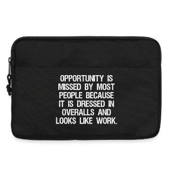 opportunity is missed by most people because it - Laptop bag 13" - black - Front