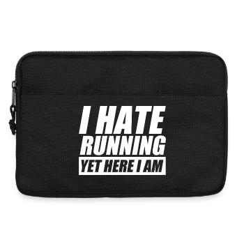 I hate running lustiges Lauf Joggen Läufer - Laptoptasche 13" - Schwarz - Vorne