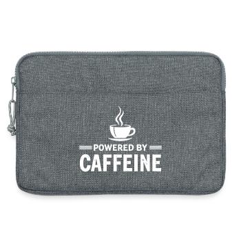 Powered By Caffeine Kaffee Spruch Energie - Laptoptasche 13" - Grau meliert - Vorne