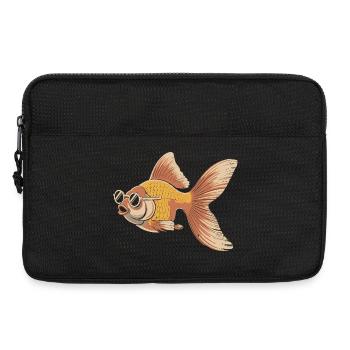 Goldfish with Glasses Retro - Laptop bag 13" - black - Front