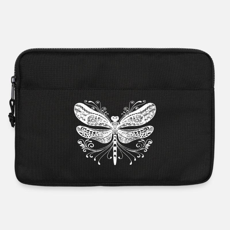 Niedliche Boho-Libelle mit Verzierungen - Laptoptasche 13" - Schwarz