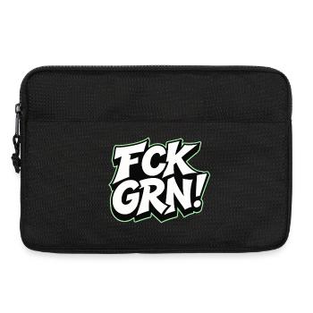FCK GRN Statement Schriftzug - Laptoptasche 13" - Schwarz - Vorne