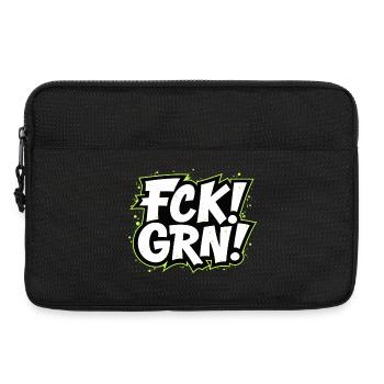 FCK GRN Statement Schriftzug - Laptoptasche 13" - Schwarz - Vorne