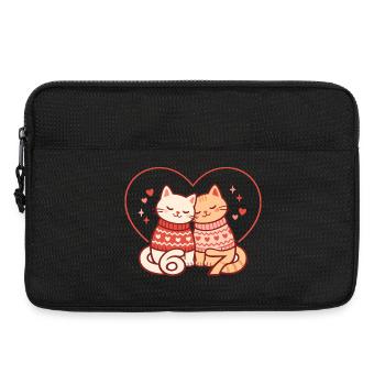 Katzen Valentinstag 67 Six Seven Lustig Niedlich - Laptoptasche 13" - Schwarz - Vorne