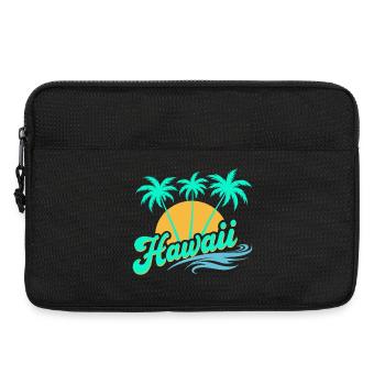 Ambiances d’été hawaïenne avec palmiers et mer - Sacoche pour ordinateur portable 13 pouces - noir - Devant