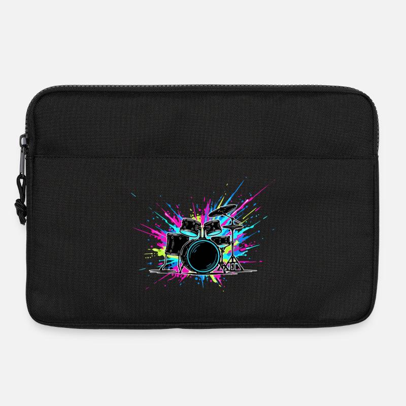 Schlagzeug bunt - Laptoptasche 13" - Schwarz