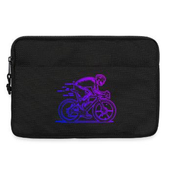 Motif minimaliste du vélo de route - Sacoche pour ordinateur portable 13 pouces - noir - Devant