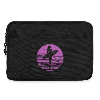 Surferin Retro Vintage Sonnenuntergang Strand - Laptoptasche 13" - Schwarz - Vorne