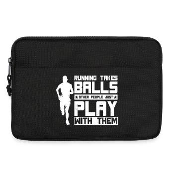 Marathon Runner Takes Balls Running - Laptop bag 13" - black - Front