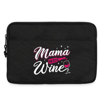 Mama Needs Wine Funny Motherhood Quote Art - Laptoptasche 13" - Schwarz - Vorne