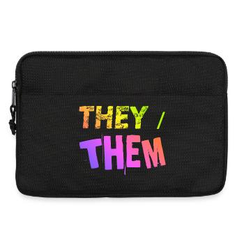 they / them Geschenkidee LGBTQ+ nonbinary Pronomen - Laptoptasche 13" - Schwarz - Vorne