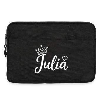 Juliet Name Crown Heart Calligraphy Personalized - Laptop bag 13" - black - Front