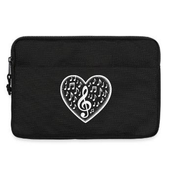 Musique Clé de cœur son d’amour - Sacoche pour ordinateur portable 13 pouces - noir - Devant