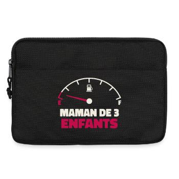 Maman de 3 Enfants Jauge Essence Humour Fatigue - Sacoche pour ordinateur portable 13 pouces - noir - Devant