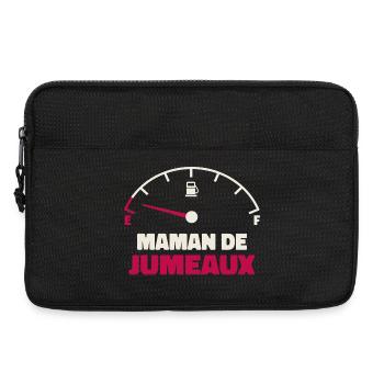 Maman de Jumeaux Jauge Essence Humour Fatigue  - Sacoche pour ordinateur portable 13 pouces - noir - Devant