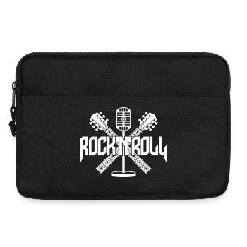 Rock'n'Roll-Logo mit Gitarren und Mikrofon - Laptoptasche 13" - Schwarz - Vorne