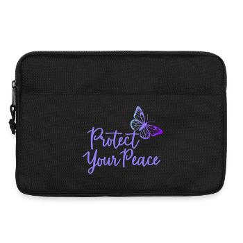 Protégez votre paix papillon paix intérieure - Sacoche pour ordinateur portable 13 pouces - noir - Devant