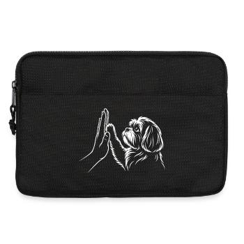 Poignée de main de chien High Five Paw Connexion humaine - Sacoche pour ordinateur portable 13 pouces - noir - Devant