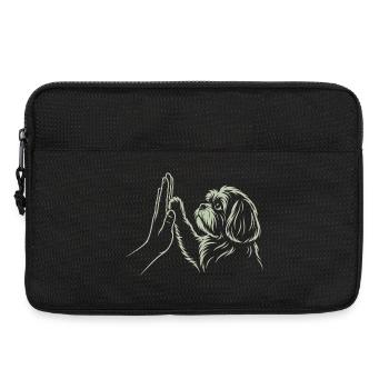 Poignée de main de chien High Five Paw Connexion humaine - Sacoche pour ordinateur portable 13 pouces - noir - Devant