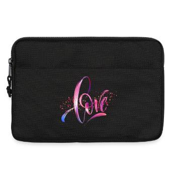 Bunte Liebe in Pinselwellen - Laptoptasche 13" - Schwarz - Vorne