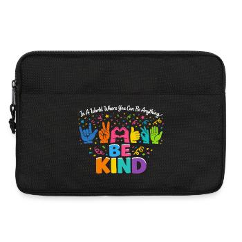 Sei freundlich Gebärdensprache inklusiv - Laptoptasche 13" - Schwarz - Vorne