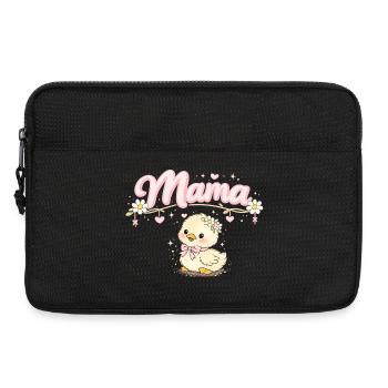 Mama süßes kleines Entlein und Blumen | Mama-Geschenk - Laptoptasche 13" - Schwarz - Vorne