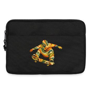 Retro Waves Skateboarder | Vintage Psychedelic Skate Design - Laptop bag 13" - black - Front