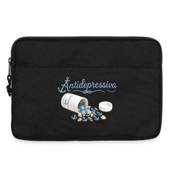 AnkerPillen Blaues Meeresbild - Laptoptasche 13" - Schwarz - Vorne