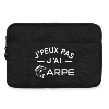 Carpe Humour Cadeau Passionné de Pêche - Sacoche pour ordinateur portable 13 pouces - noir - Devant