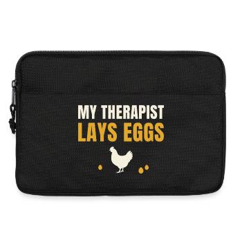 My Therapist Lays Eggs Huhn - Laptoptasche 13" - Schwarz - Vorne