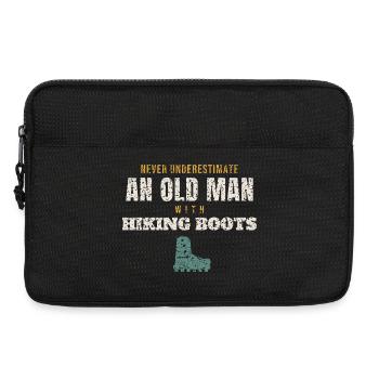 Vieil Homme avec des Bottes de Randonnée - Sacoche pour ordinateur portable 13 pouces - noir - Devant