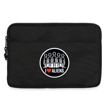 J’adore Aliens Extraterrestre Fan d’OVNI - Sacoche pour ordinateur portable 13 pouces - noir - Devant