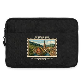 Deutschland Freiburg im Breisgau Vintage Reisemark - Laptoptasche 13" - Schwarz - Vorne