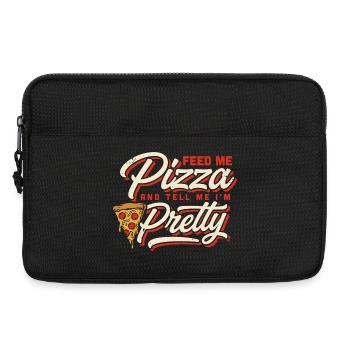 Nourris-moi de pizza Dis-moi que je suis jolie - Sacoche pour ordinateur portable 13 pouces - noir - Devant