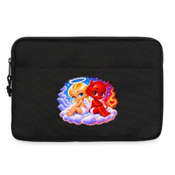 Engel & Teufel – Süß und schelmisch - Laptoptasche 13" - Schwarz - Vorne