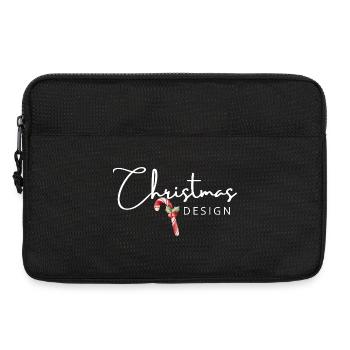 Klassisches Weihnachtsmotiv weiss | Zuckerstange - Laptoptasche 13" - Schwarz - Vorne