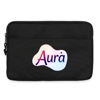 Aura – Modern Colorful Typographic Design - Laptop bag 13" - black - Front