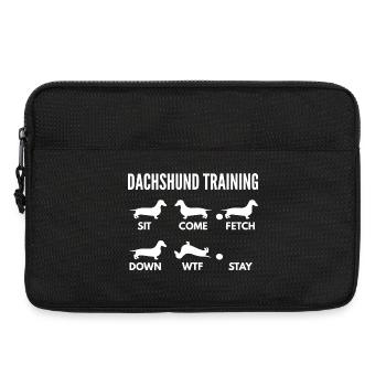 Dachshund Training Shirt - Laptop bag 13" - black - Front