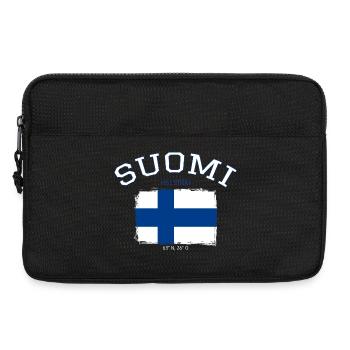 Drapeau de la Finlande avec référence à Helsinki - Sacoche pour ordinateur portable 13 pouces - noir - Devant