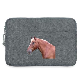 Cheval tête de cheval dressage cheval cheval race - Sacoche pour ordinateur portable 13 pouces - gris chiné - Devant