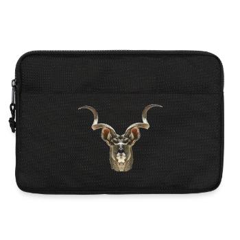 Antilope koudou, motifs d’animaux africains - Sacoche pour ordinateur portable 13 pouces - noir - Devant